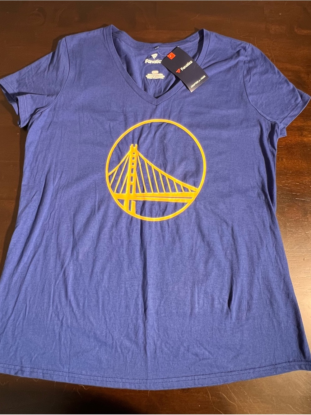 Golden State Warriors V-Neck Shirt Women’s Blue Steph Curry #30 Fanatics Size L